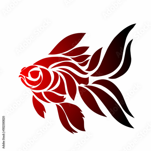 illustration vector graphic of tribal design tattoo abstract goldfish