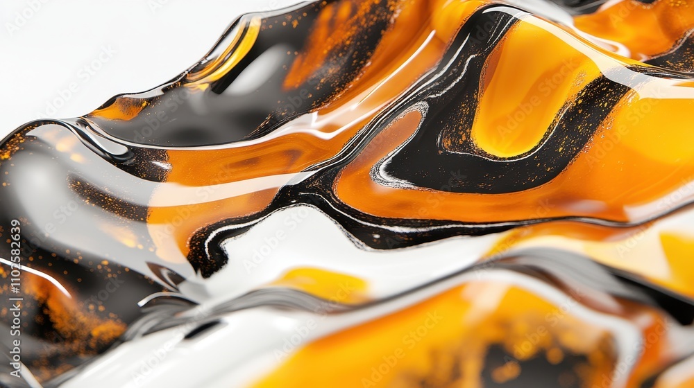Abstract Orange Black Swirling Glass Design Abstract Orange Black Swirling Glass Design