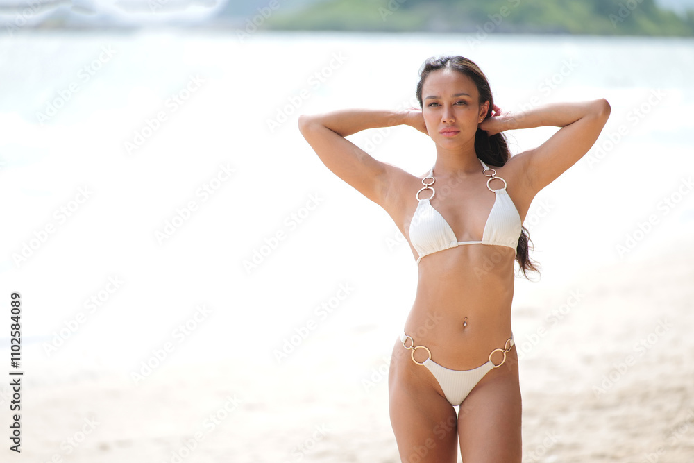 beautiful woman on the beach. beautiful woman on the beach.