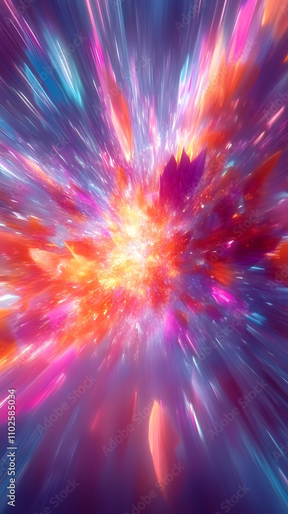 Abstract vibrant explosion of light and color. Abstract vibrant explosion of light and color.