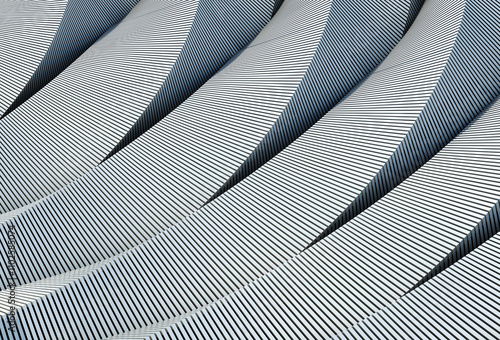 Tableau sur toile Wavy, parallel gray lines create a futuristic, dynamic, minimalist design