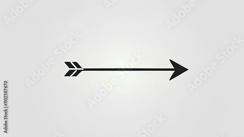 A simple black arrow icon with clean lines and sharp edges, isolated on a white background, symbolizing navigation and direction in a modern design.