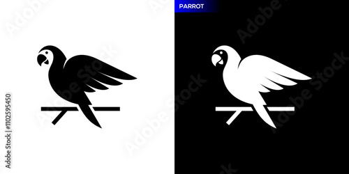Parrot bird logo. Chirping, pet. Icon symbol design template EPS 10.