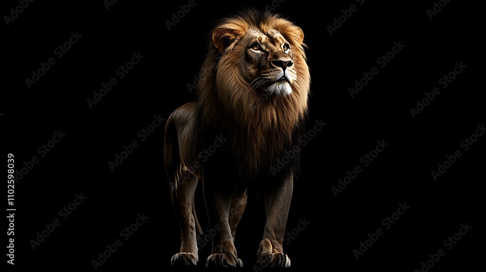 Fototapeta premium A lion standing tall with a regal and commanding presence