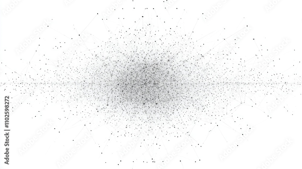 Fototapeta premium Abstract Black and White Pattern with Dots and Lines in Space