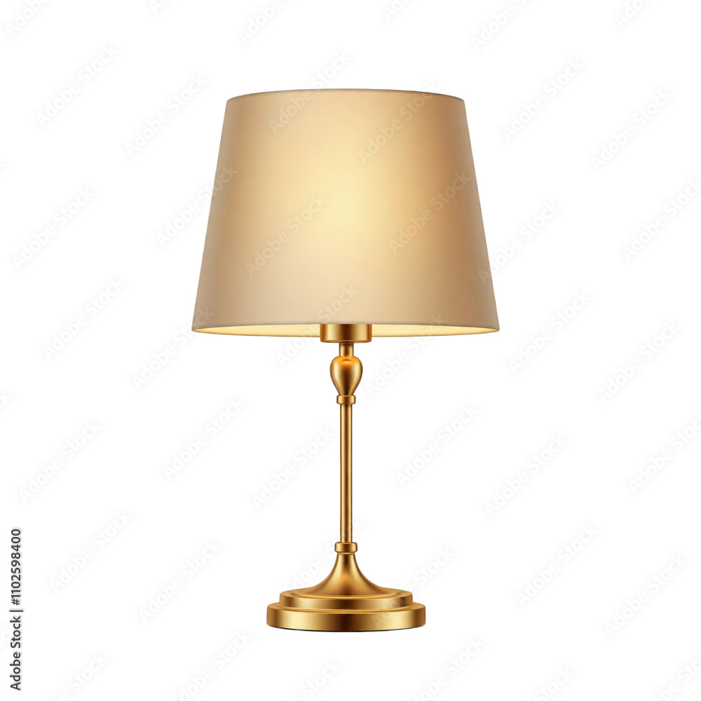 Table lamp with shade isolated on transparent background