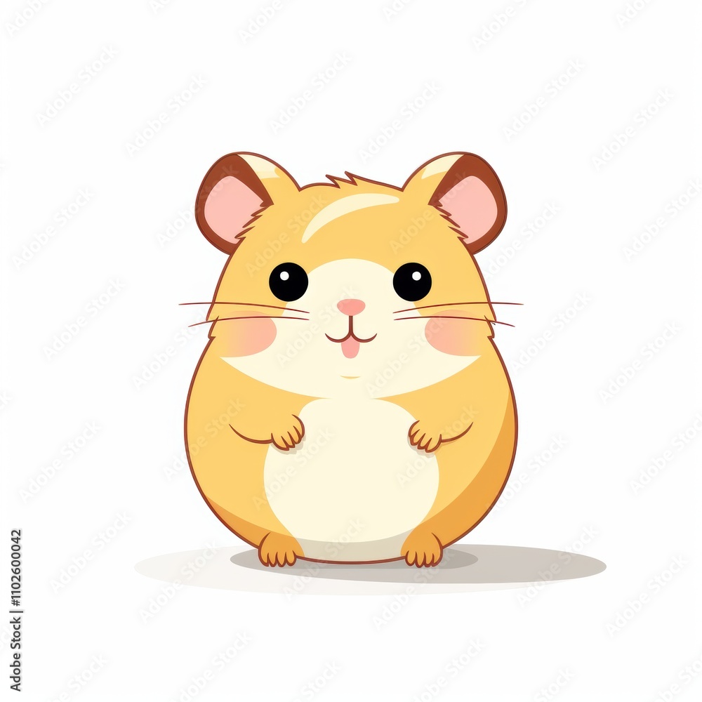 Cute Cartoon Hamster with Cheerful Expression and Round Body, Ideal for Children's Illustrations, Pet Themes, and Fun Designs Cute Cartoon Hamster with Cheerful Expression and Round Body, Ideal for Children's Illustrations, Pet Themes, and Fun Designs