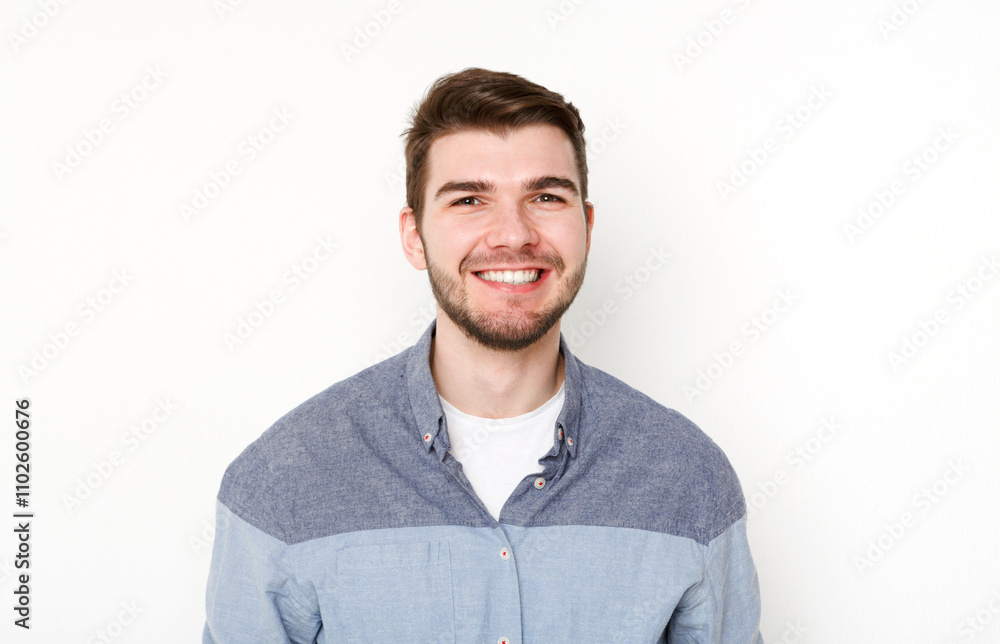 Smiling cheerful man portrait. Young happy man looking at camera. Success, happiness, luck concept Smiling cheerful man portrait. Young happy man looking at camera. Success, happiness, luck concept