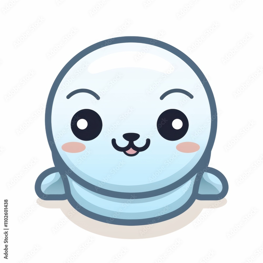 Cute Cartoon Seal Character with Big Eyes and Cheerful Expression, Perfect for Children's Designs, Coastal Themes, and Marine Life Illustrations Cute Cartoon Seal Character with Big Eyes and Cheerful Expression, Perfect for Children's Designs, Coastal Themes, and Marine Life Illustrations