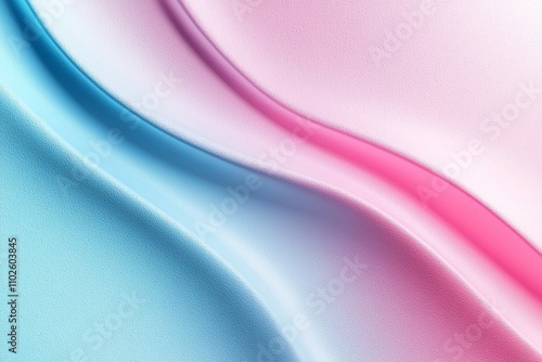 A blue and pink wave pattern on a white background