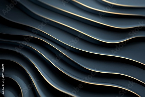 A series of black and gold waves that appear to be made of gold