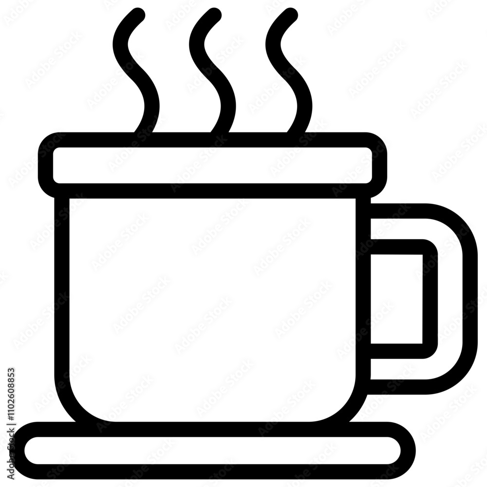 tea icon illustration design with outline tea icon illustration design with outline