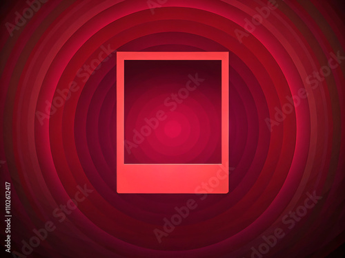 frame on red background. frame, wall, design, gallery, blank, picture, empty, art, square, illustration, room, photo, vector, decoration, interior, border, light, 3d, exhibition, image, space, paintin photo