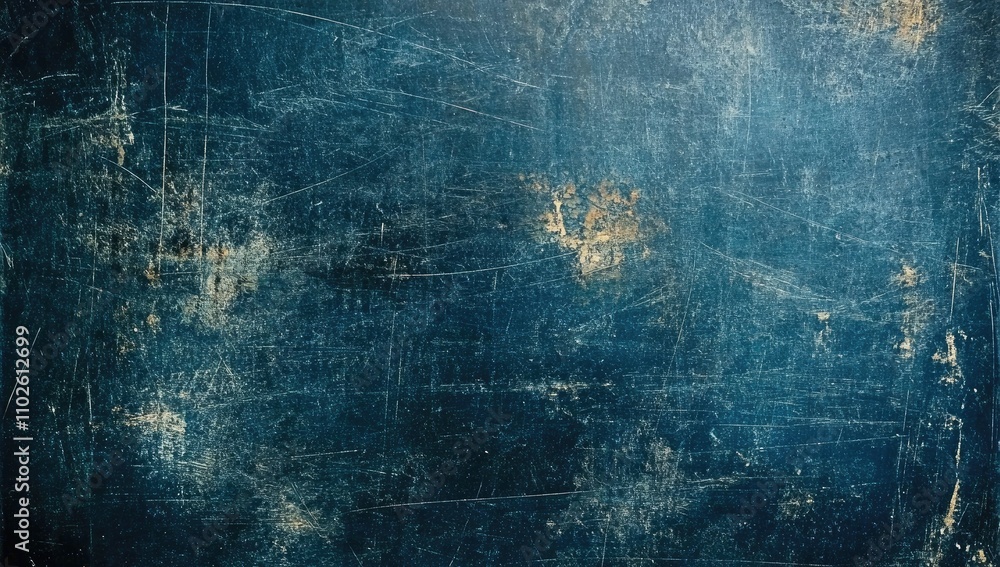 Obraz premium Dark Blue Metallic Grunge Texture Background with Scratches and Wear