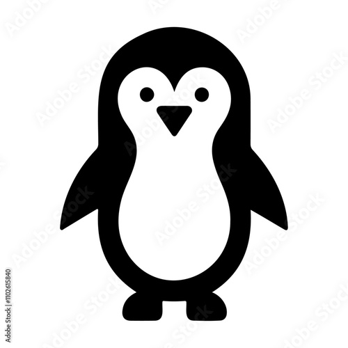 North ice penguin bird black silhouette vector icon design