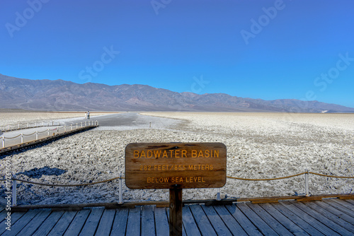 Badwater Basin sign, Death Valley National Park, California
