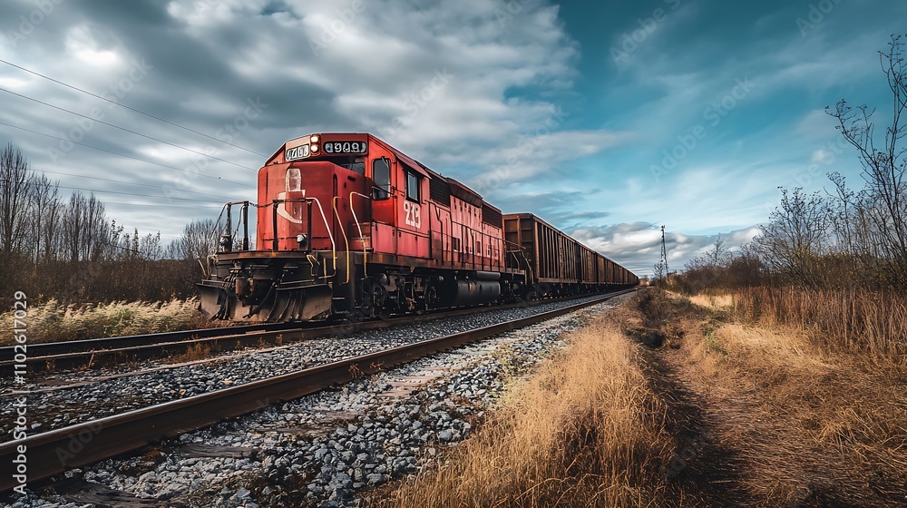 Naklejka premium Freight Train Transportation