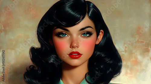 Retro Woman Illustration, V...