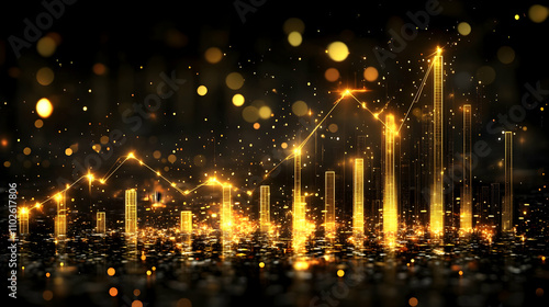 Golden Cityscape Abstract B...