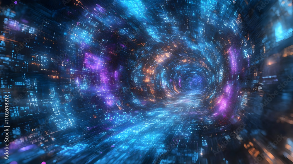 Abstract 3D Digital Tunnel Background Abstract 3D Digital Tunnel Background