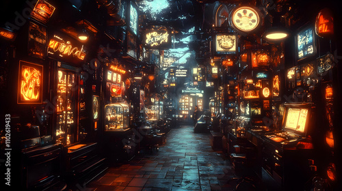 Wallpaper Mural Cyberpunk Alleyway Digital Illustration Torontodigital.ca