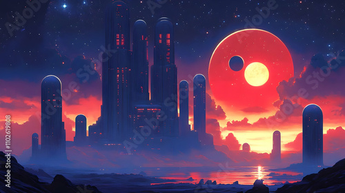 Alien Cityscape Illustratio...
