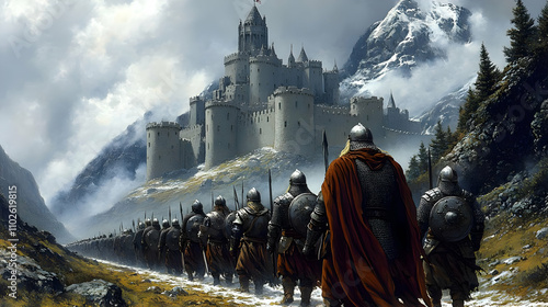 Medieval Army Illustration:...