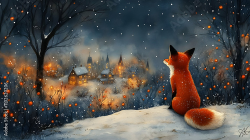 Winter Village Illustration...