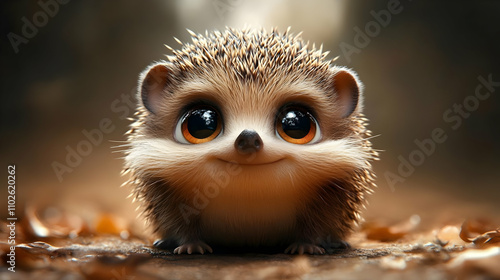 Adorable 3D Hedgehog Illust...