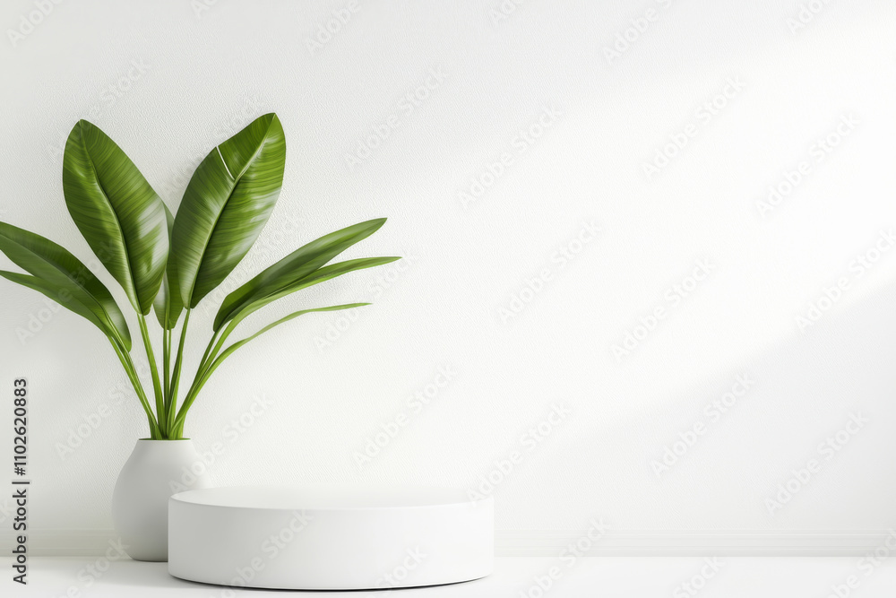 A modern indoor plant in a minimalist vase, enhancing contemporary home decor. A modern indoor plant in a minimalist vase, enhancing contemporary home decor.