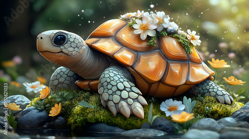 Cute Turtle Illustration wi...