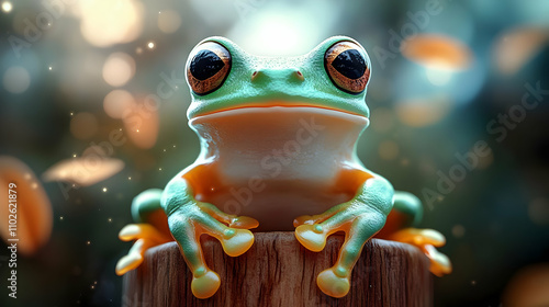 Adorable 3D Frog Illustrati...