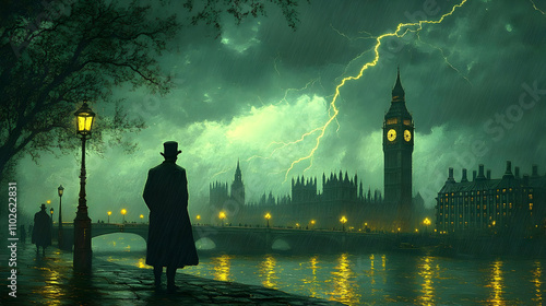 Stormy Night in London Illu...