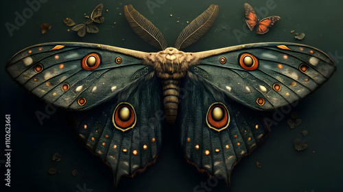 Dark Moth Wings 3D Illustra...