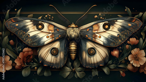 Elegant Moth Illustration w...