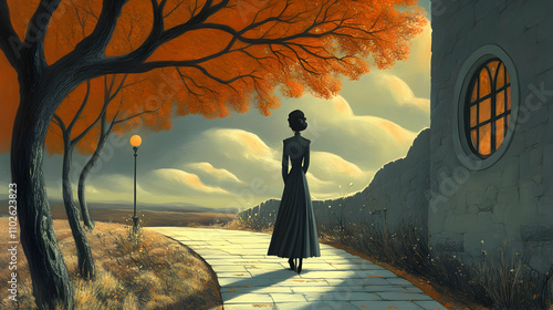 Autumnal Path Digital Painting