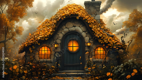 Autumn Cottage Illustration...