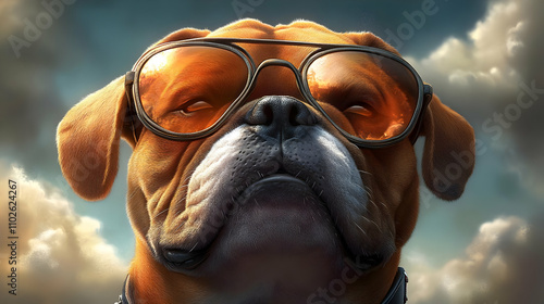 Cool Dog in Sunglasses Illu...