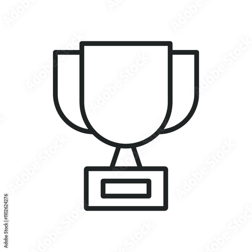 Trophy thin line icons. Editable stroke and Perfect pixel on transparent background