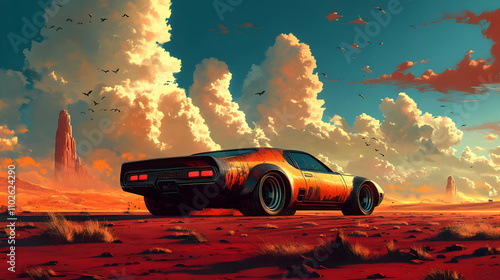Desert Classic Car Illustra...
