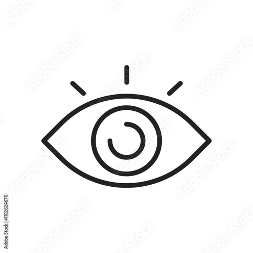 Eye, vision thin line icons. Editable stroke and Perfect pixel on transparent background
