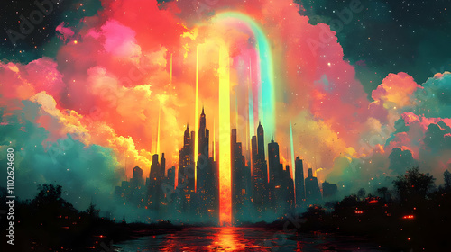 Vibrant Cityscape Illustrat...