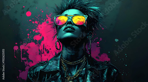 Punk Woman Digital Illustra...