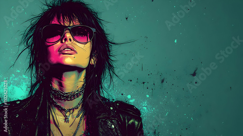 Cool Girl Illustration Teal...