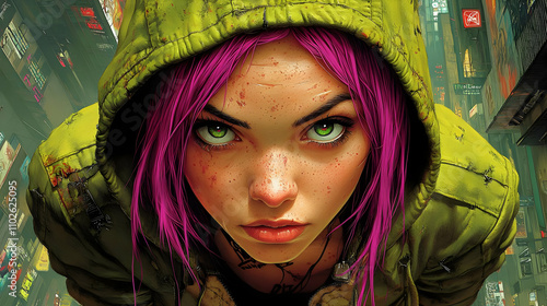 Cyberpunk Girl Illustration...