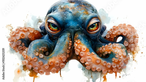 Oceanic Octopus Watercolor ...