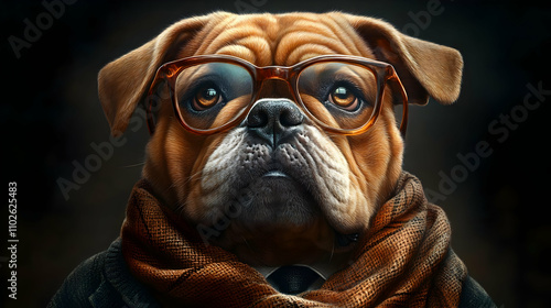 Sophisticated Bulldog Illus...