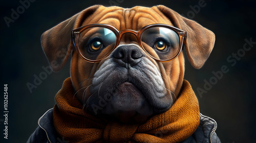 Stylish Bulldog Illustratio...