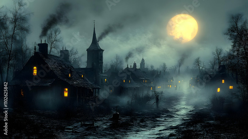 Enchanted Village Night Ill...