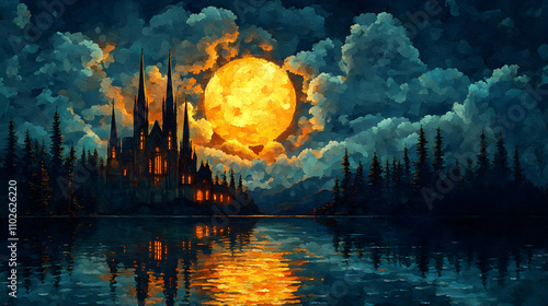 Gothic Castle, Full Moon, L...